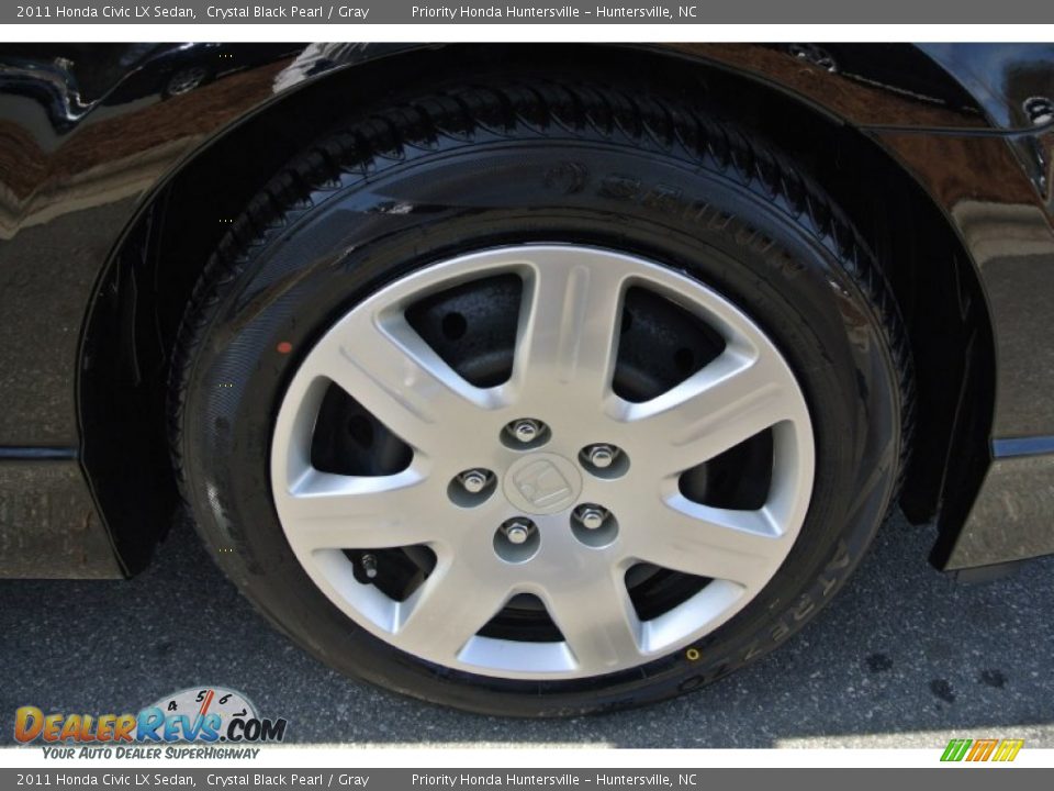 2011 Honda Civic LX Sedan Crystal Black Pearl / Gray Photo #23