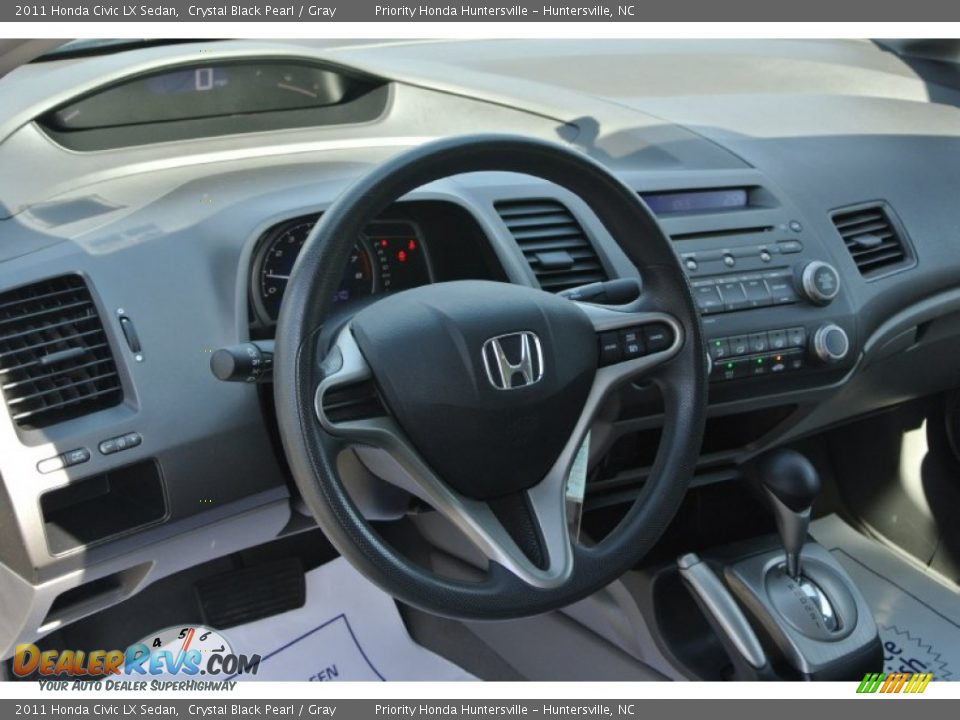 2011 Honda Civic LX Sedan Crystal Black Pearl / Gray Photo #25