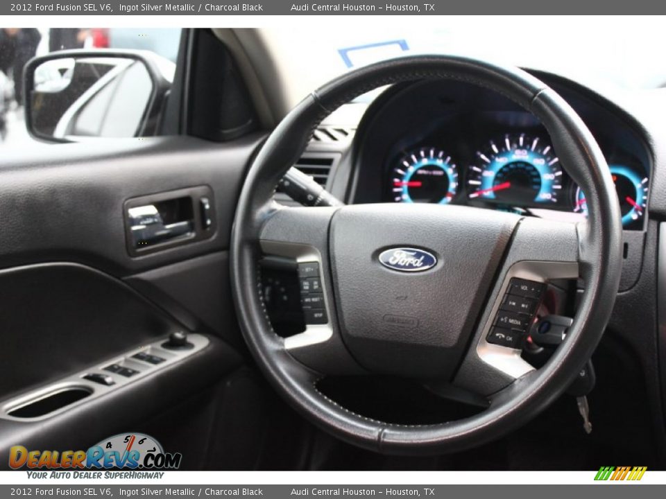 2012 Ford Fusion SEL V6 Ingot Silver Metallic / Charcoal Black Photo #25