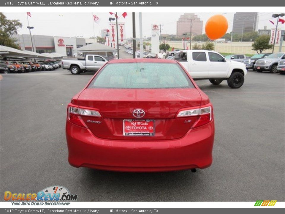 2013 Toyota Camry LE Barcelona Red Metallic / Ivory Photo #6