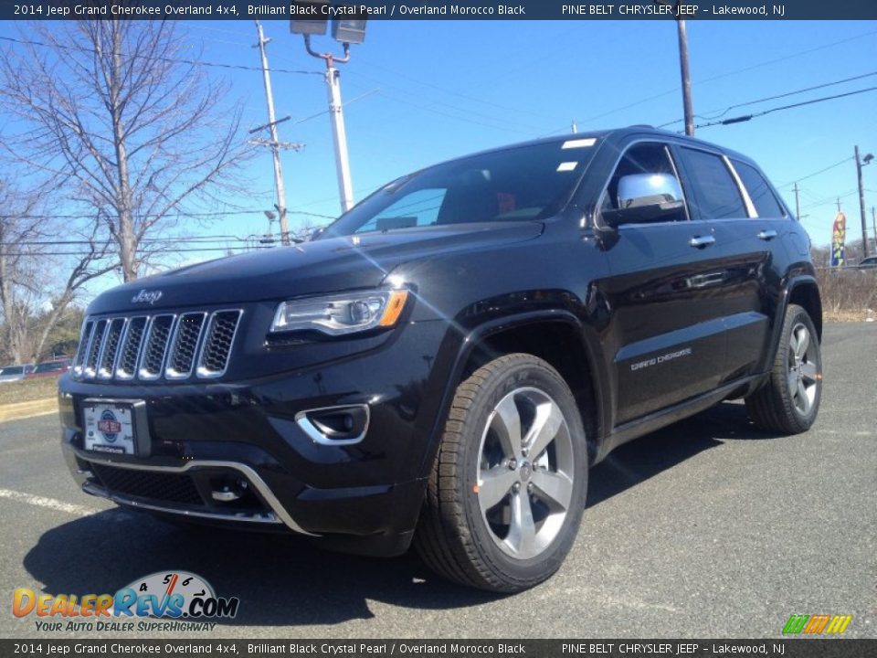2014 Jeep Grand Cherokee Overland 4x4 Brilliant Black Crystal Pearl / Overland Morocco Black Photo #1
