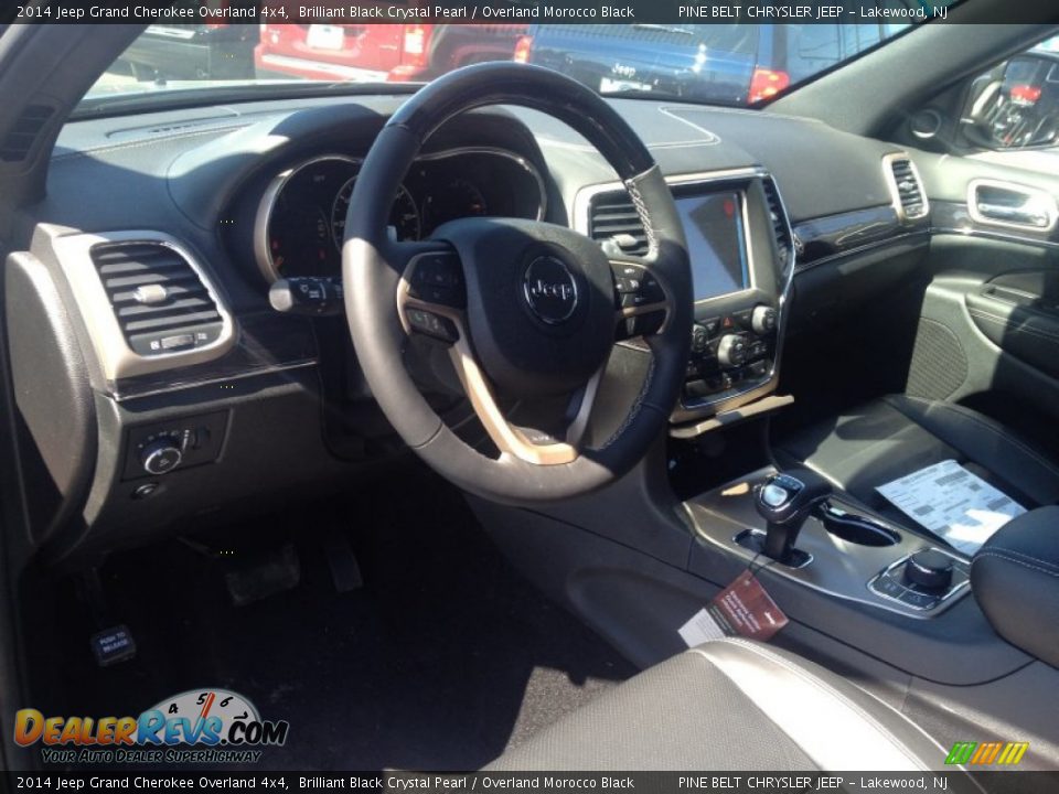 2014 Jeep Grand Cherokee Overland 4x4 Brilliant Black Crystal Pearl / Overland Morocco Black Photo #7