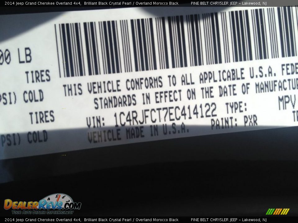 2014 Jeep Grand Cherokee Overland 4x4 Brilliant Black Crystal Pearl / Overland Morocco Black Photo #9