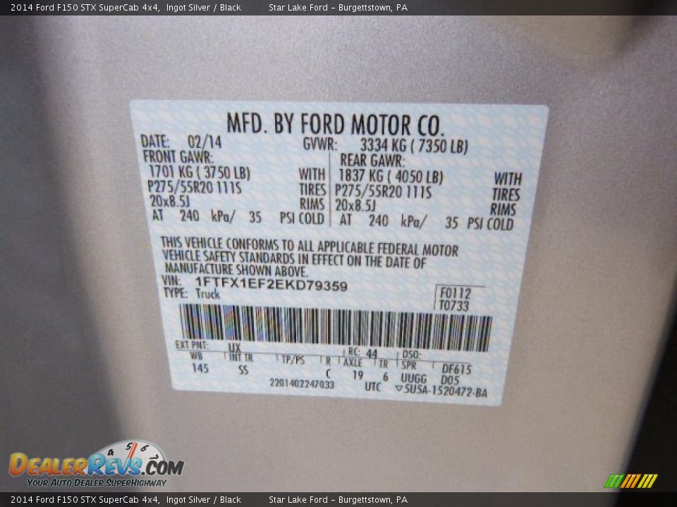 2014 Ford F150 STX SuperCab 4x4 Ingot Silver / Black Photo #20