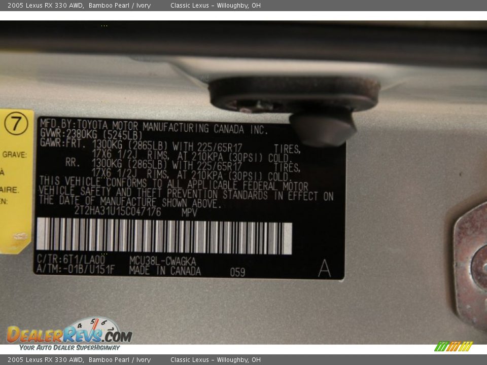 2005 Lexus RX 330 AWD Bamboo Pearl / Ivory Photo #27