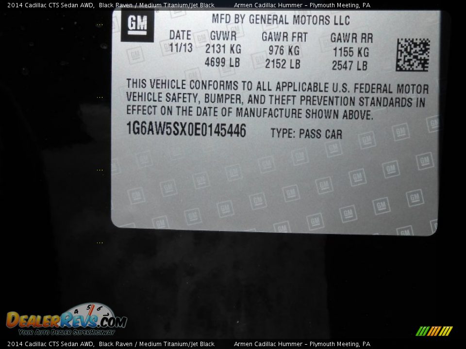 2014 Cadillac CTS Sedan AWD Black Raven / Medium Titanium/Jet Black Photo #14