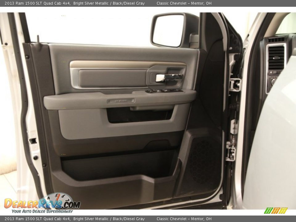 2013 Ram 1500 SLT Quad Cab 4x4 Bright Silver Metallic / Black/Diesel Gray Photo #4