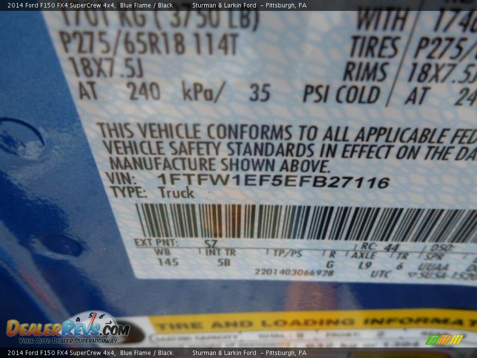 2014 Ford F150 FX4 SuperCrew 4x4 Blue Flame / Black Photo #13