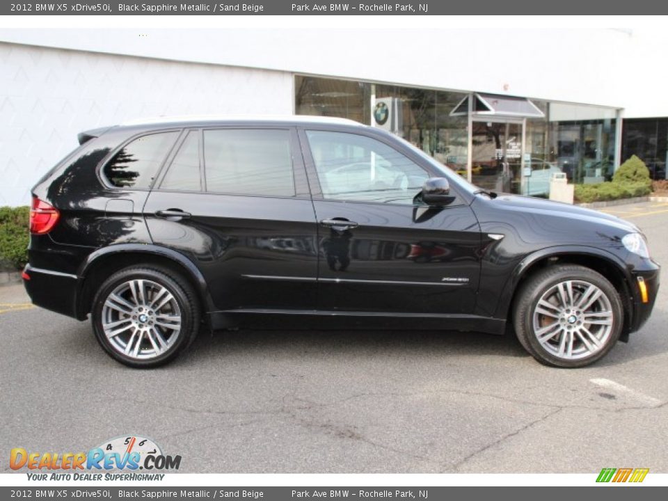 2012 BMW X5 xDrive50i Black Sapphire Metallic / Sand Beige Photo #2