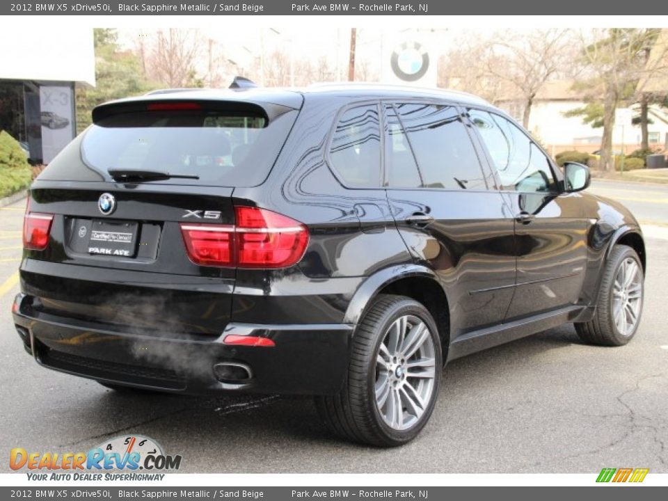 2012 BMW X5 xDrive50i Black Sapphire Metallic / Sand Beige Photo #3