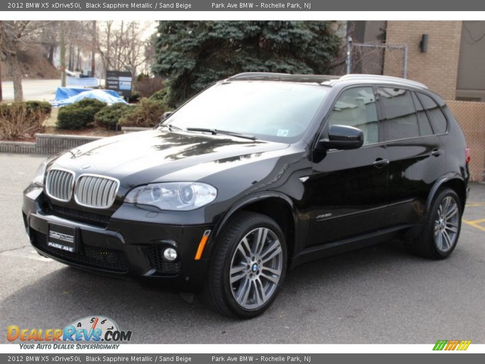 2012 BMW X5 xDrive50i Black Sapphire Metallic / Sand Beige Photo #7