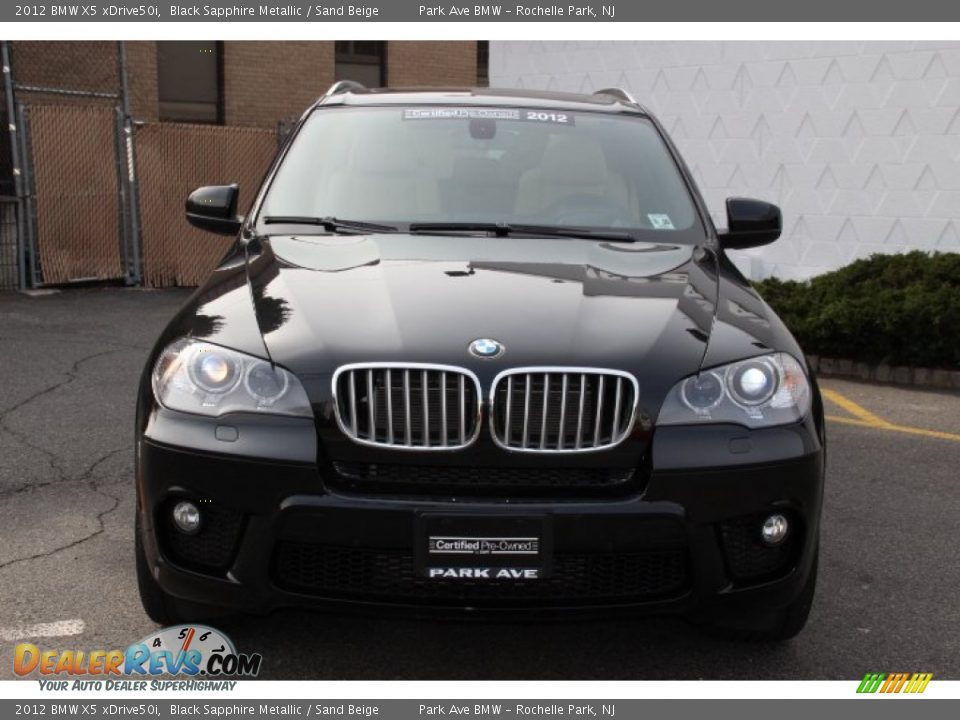 2012 BMW X5 xDrive50i Black Sapphire Metallic / Sand Beige Photo #8