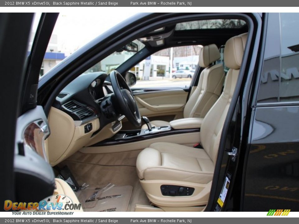 2012 BMW X5 xDrive50i Black Sapphire Metallic / Sand Beige Photo #11