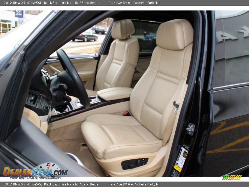 2012 BMW X5 xDrive50i Black Sapphire Metallic / Sand Beige Photo #12