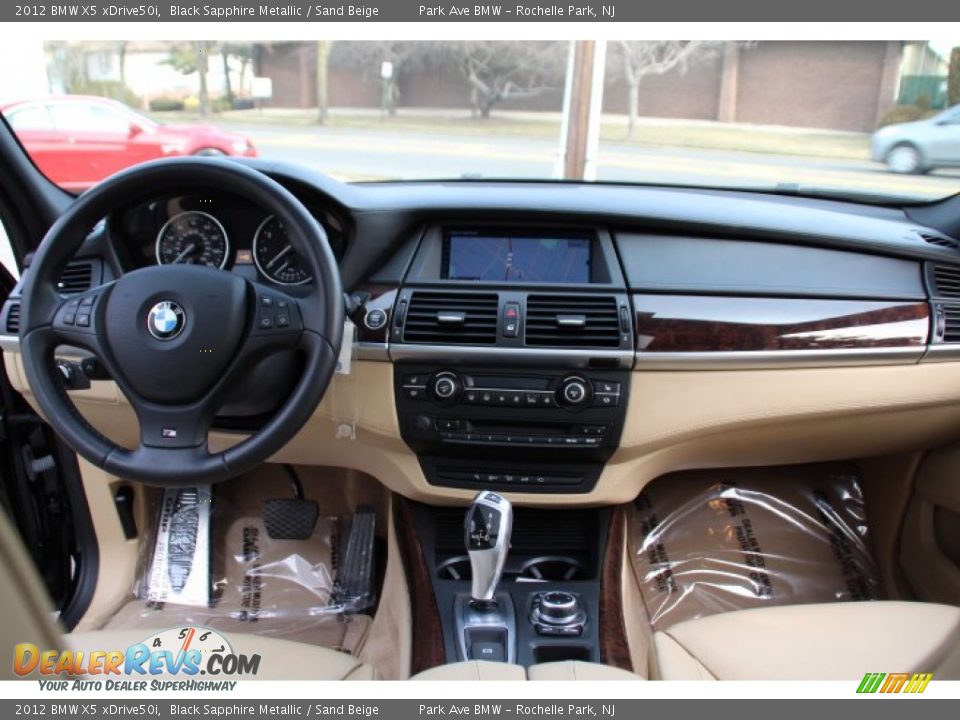 2012 BMW X5 xDrive50i Black Sapphire Metallic / Sand Beige Photo #13
