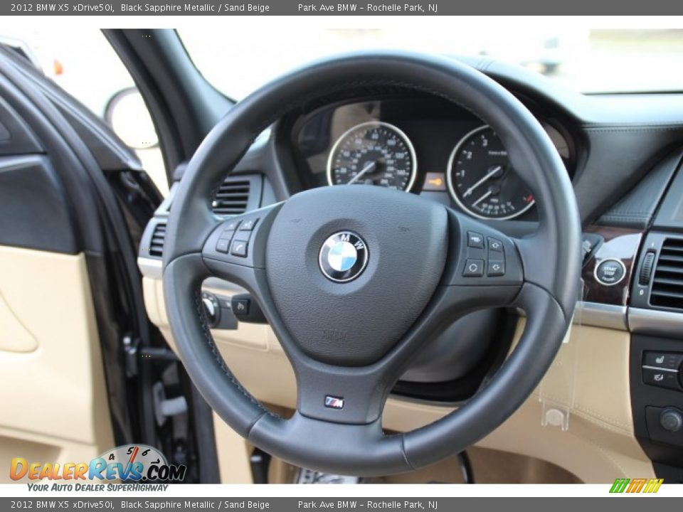 2012 BMW X5 xDrive50i Black Sapphire Metallic / Sand Beige Photo #16