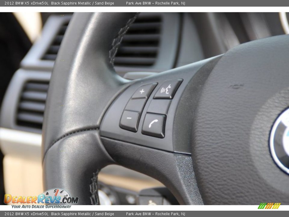 2012 BMW X5 xDrive50i Black Sapphire Metallic / Sand Beige Photo #17
