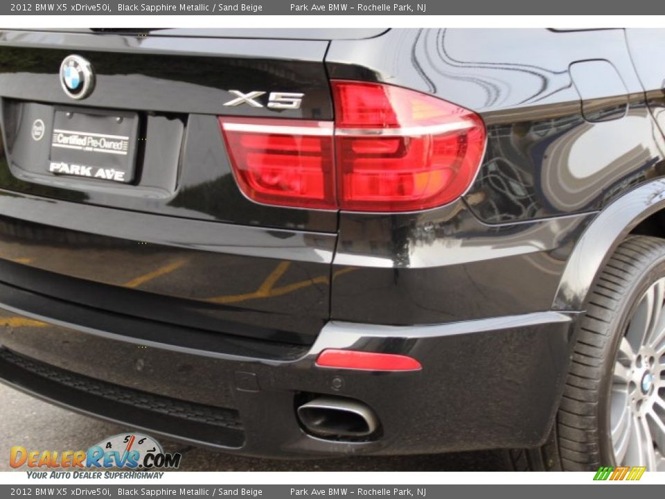 2012 BMW X5 xDrive50i Black Sapphire Metallic / Sand Beige Photo #22