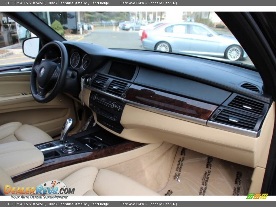 2012 BMW X5 xDrive50i Black Sapphire Metallic / Sand Beige Photo #27