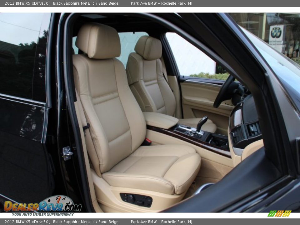 2012 BMW X5 xDrive50i Black Sapphire Metallic / Sand Beige Photo #29
