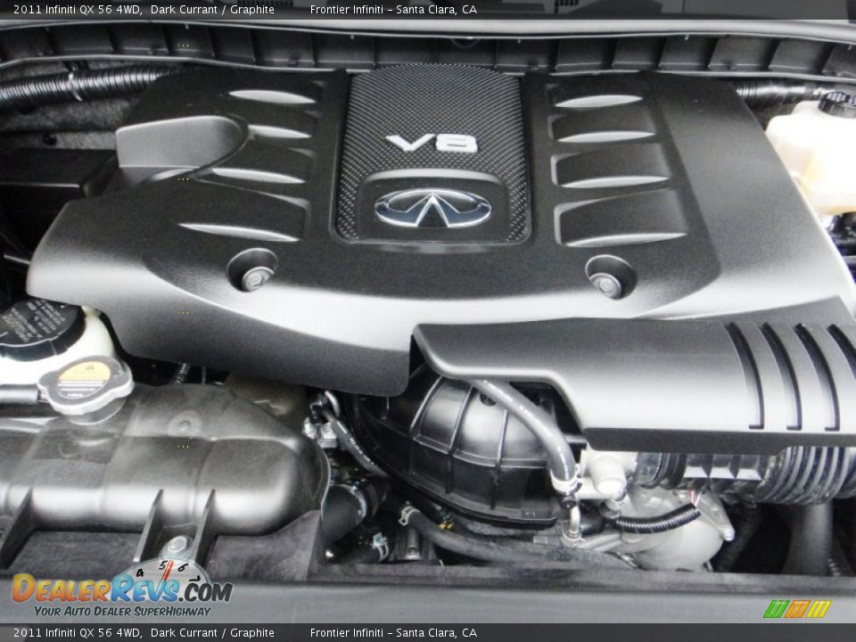 2011 Infiniti QX 56 4WD Dark Currant / Graphite Photo #35