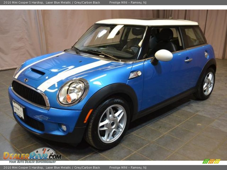 2010 Mini Cooper S Hardtop Laser Blue Metallic / Grey/Carbon Black Photo #1