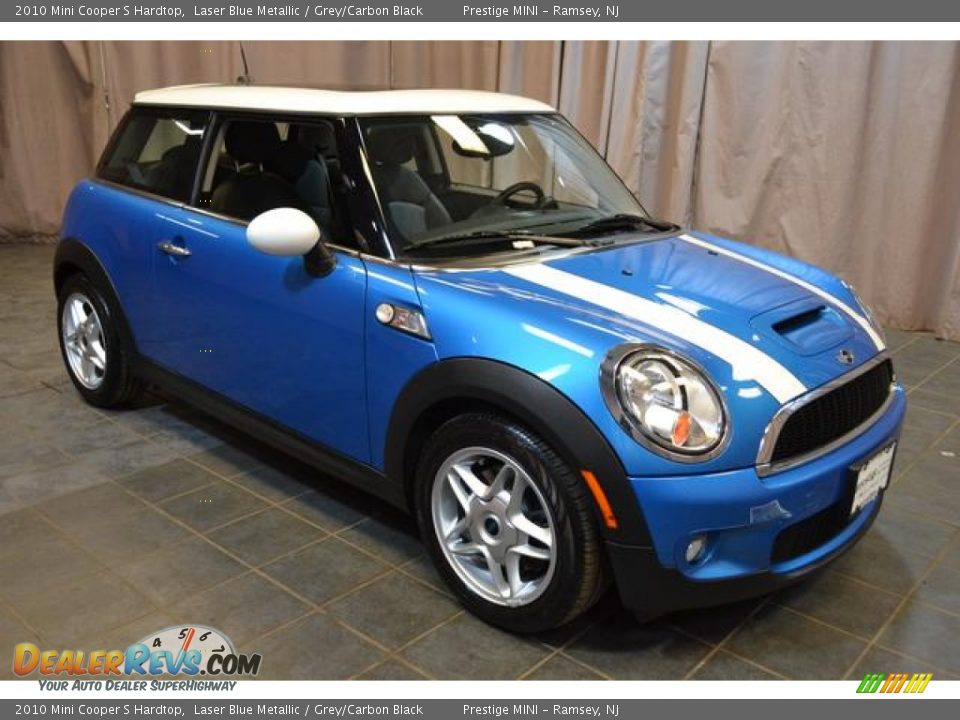 2010 Mini Cooper S Hardtop Laser Blue Metallic / Grey/Carbon Black Photo #4