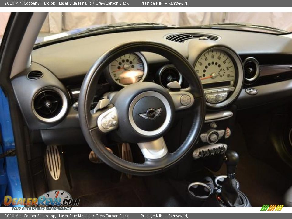 2010 Mini Cooper S Hardtop Laser Blue Metallic / Grey/Carbon Black Photo #31