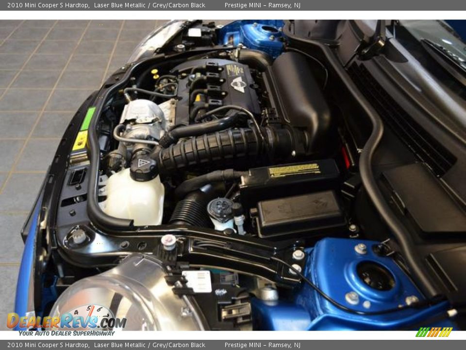 2010 Mini Cooper S Hardtop Laser Blue Metallic / Grey/Carbon Black Photo #35