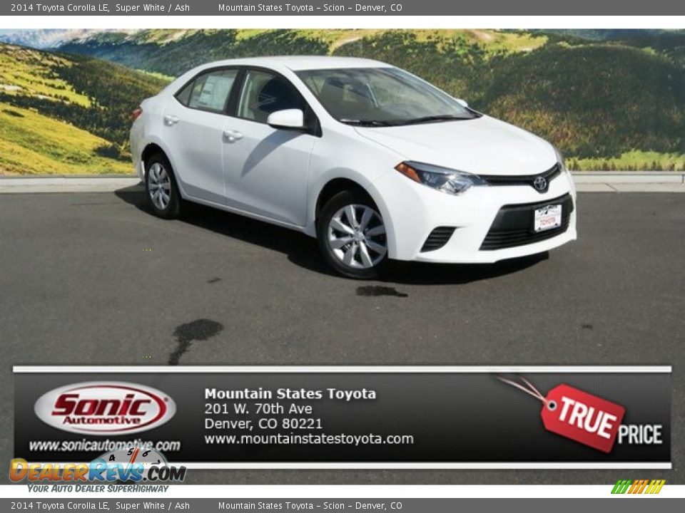 2014 Toyota Corolla LE Super White / Ash Photo #1