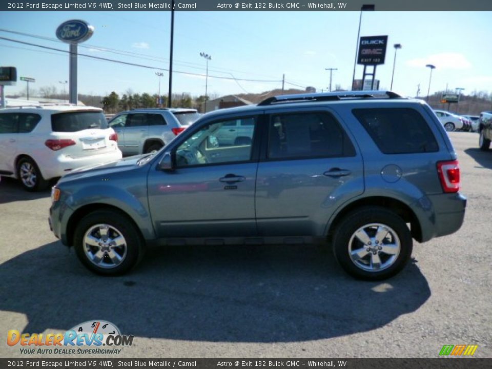 2012 Ford Escape Limited V6 4WD Steel Blue Metallic / Camel Photo #4