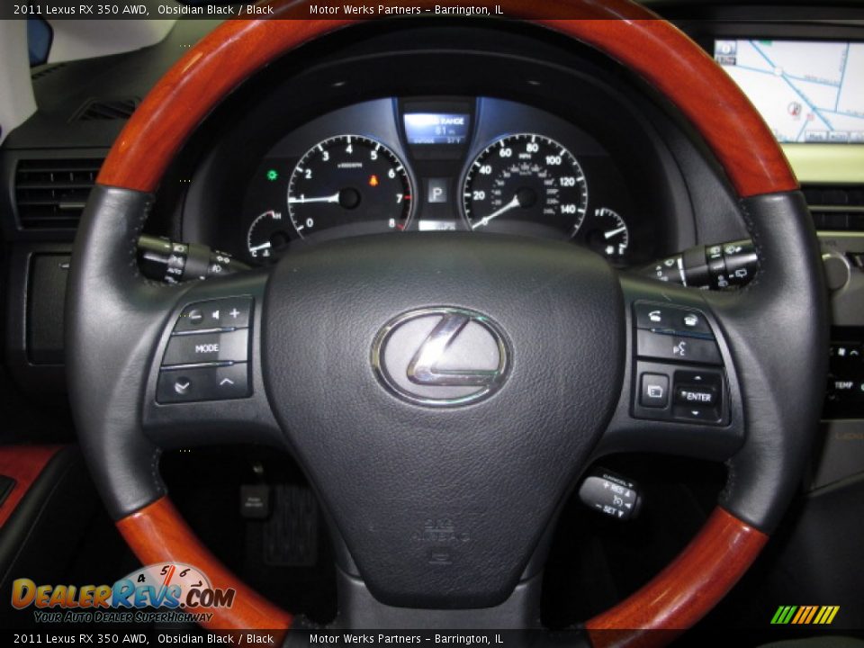 2011 Lexus RX 350 AWD Obsidian Black / Black Photo #29