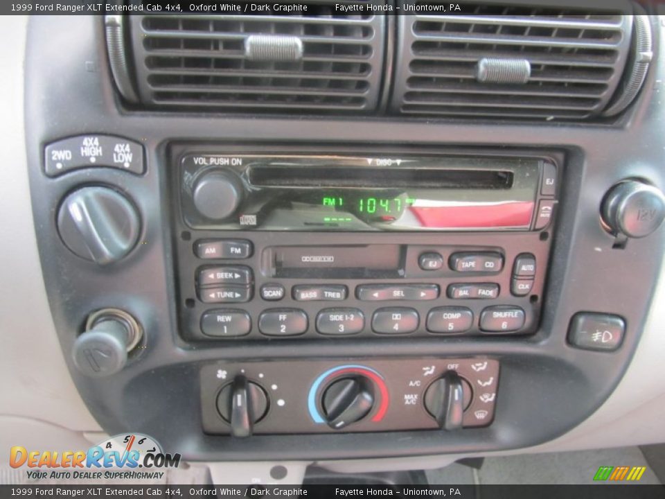 1999 Ford Ranger XLT Extended Cab 4x4 Oxford White / Dark Graphite Photo #11