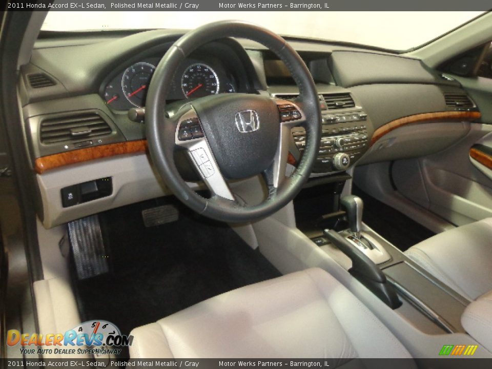 2011 Honda Accord EX-L Sedan Polished Metal Metallic / Gray Photo #24