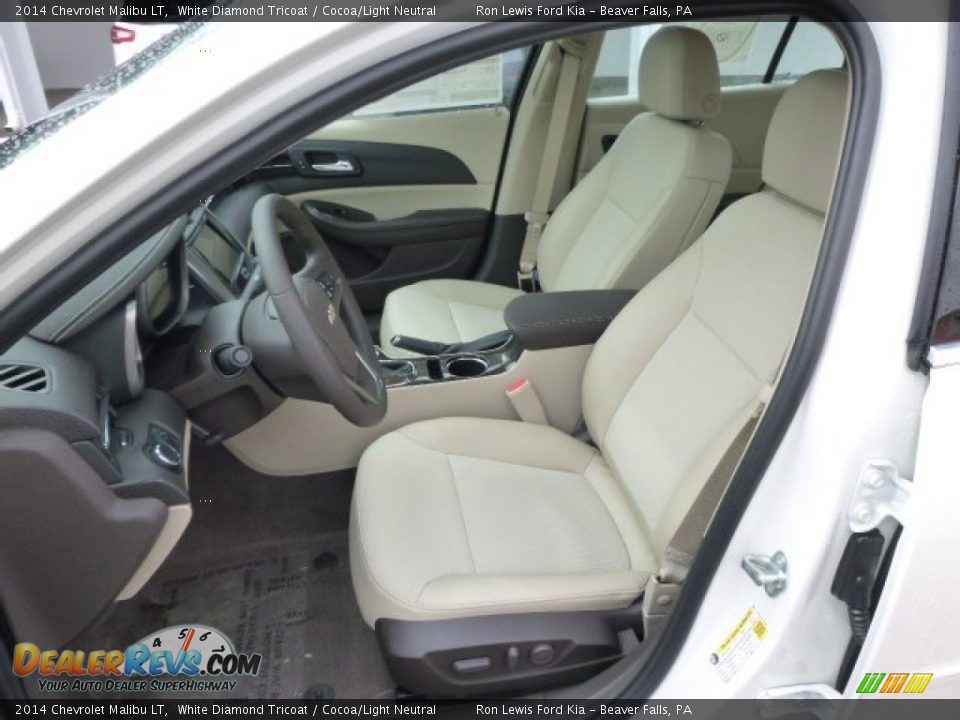 2014 Chevrolet Malibu LT White Diamond Tricoat / Cocoa/Light Neutral Photo #10