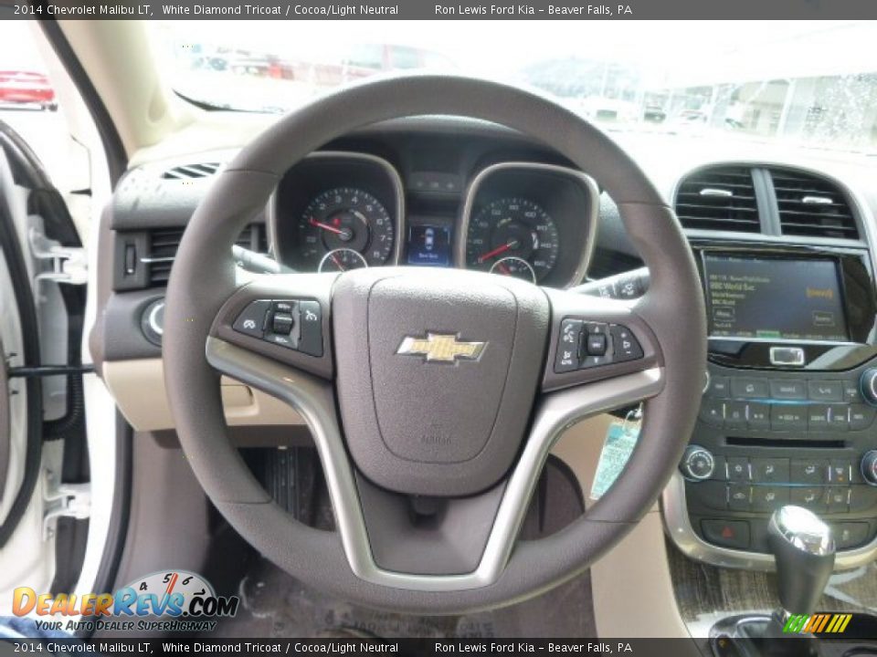 2014 Chevrolet Malibu LT White Diamond Tricoat / Cocoa/Light Neutral Photo #19