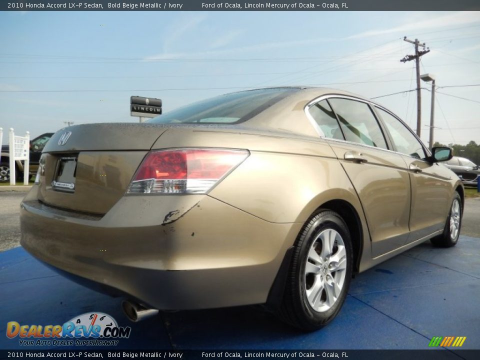 2010 Honda Accord LX-P Sedan Bold Beige Metallic / Ivory Photo #5
