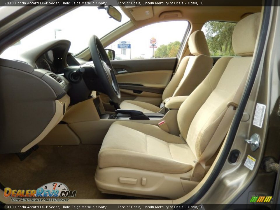 2010 Honda Accord LX-P Sedan Bold Beige Metallic / Ivory Photo #12