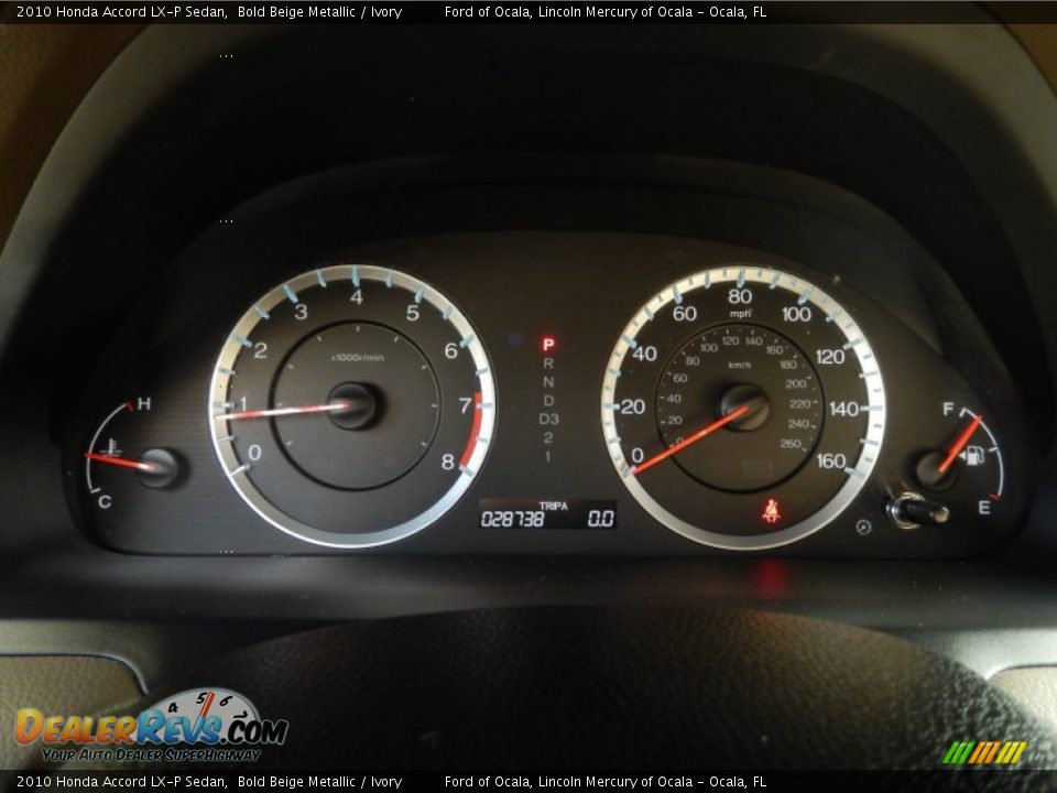 2010 Honda Accord LX-P Sedan Bold Beige Metallic / Ivory Photo #21