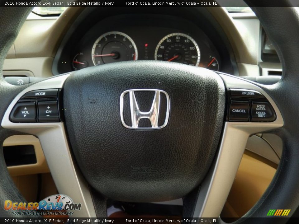 2010 Honda Accord LX-P Sedan Bold Beige Metallic / Ivory Photo #23