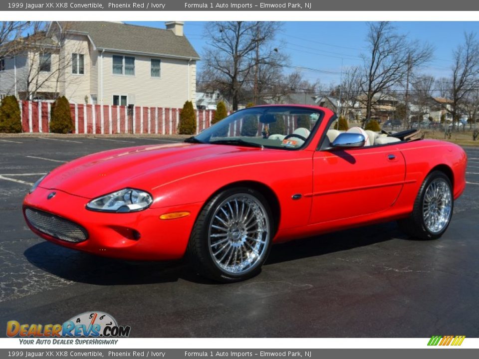 1999 Jaguar XK XK8 Convertible Phoenix Red / Ivory Photo #3