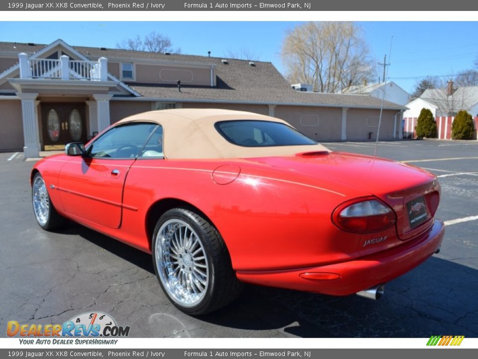 1999 Jaguar XK XK8 Convertible Phoenix Red / Ivory Photo #13