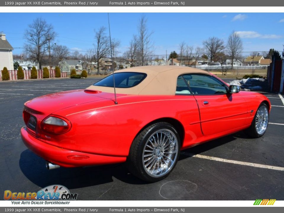 1999 Jaguar XK XK8 Convertible Phoenix Red / Ivory Photo #15