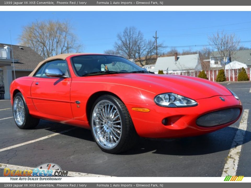 1999 Jaguar XK XK8 Convertible Phoenix Red / Ivory Photo #17