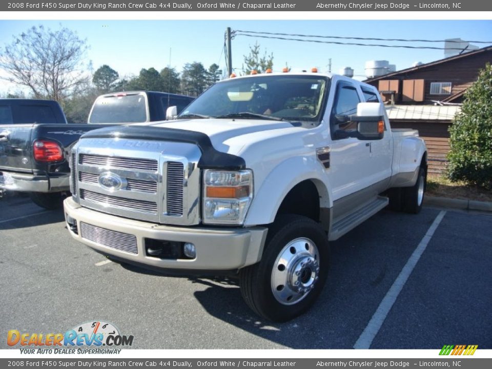 2008 Ford F450 Super Duty King Ranch Crew Cab 4x4 Dually Oxford White / Chaparral Leather Photo #1