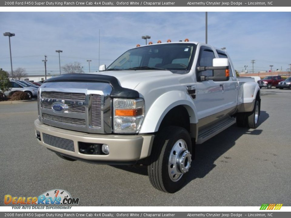 2008 Ford F450 Super Duty King Ranch Crew Cab 4x4 Dually Oxford White / Chaparral Leather Photo #3