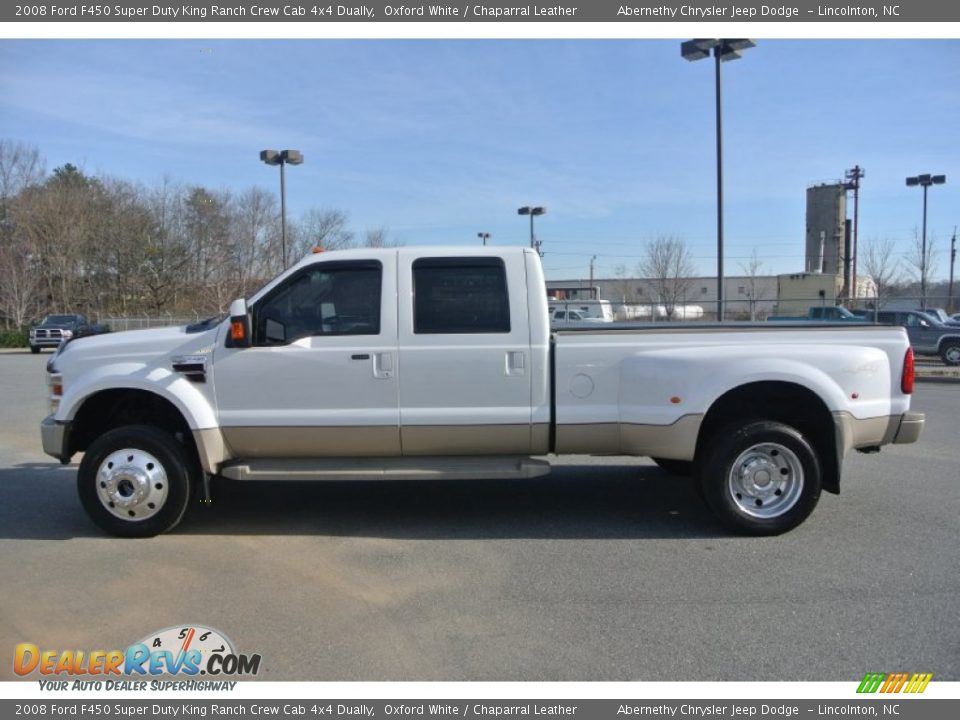 2008 Ford F450 Super Duty King Ranch Crew Cab 4x4 Dually Oxford White / Chaparral Leather Photo #5