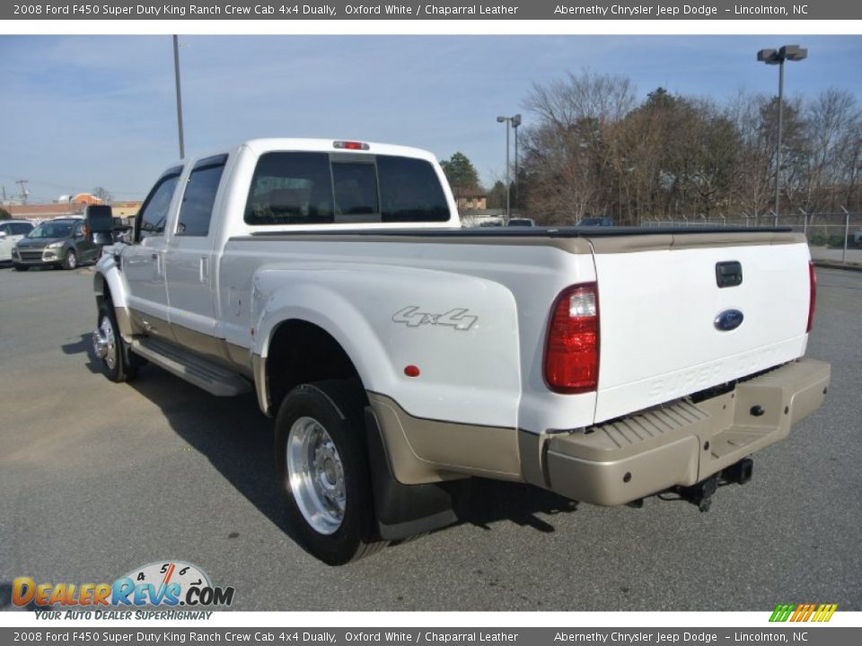 2008 Ford F450 Super Duty King Ranch Crew Cab 4x4 Dually Oxford White / Chaparral Leather Photo #6