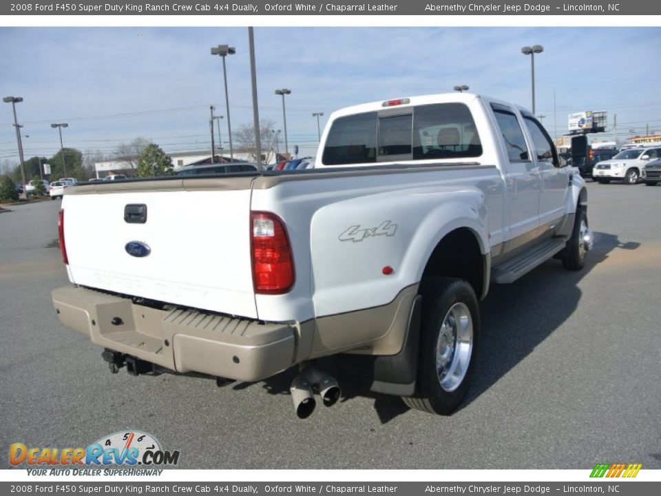 2008 Ford F450 Super Duty King Ranch Crew Cab 4x4 Dually Oxford White / Chaparral Leather Photo #7