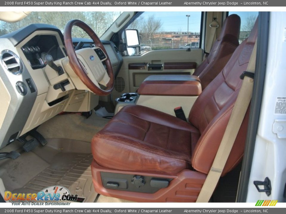 2008 Ford F450 Super Duty King Ranch Crew Cab 4x4 Dually Oxford White / Chaparral Leather Photo #11